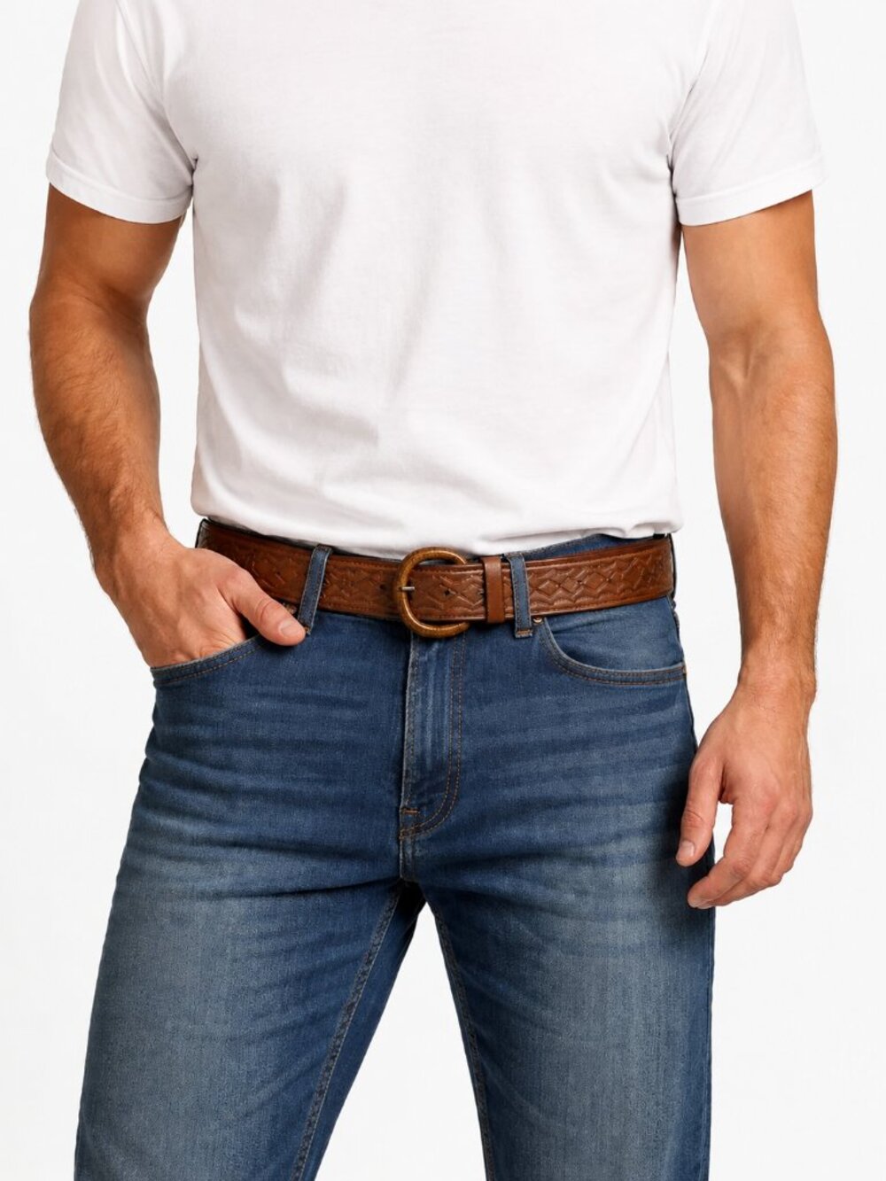 Vintage Hecho En México Hand Tooled Leather Belt